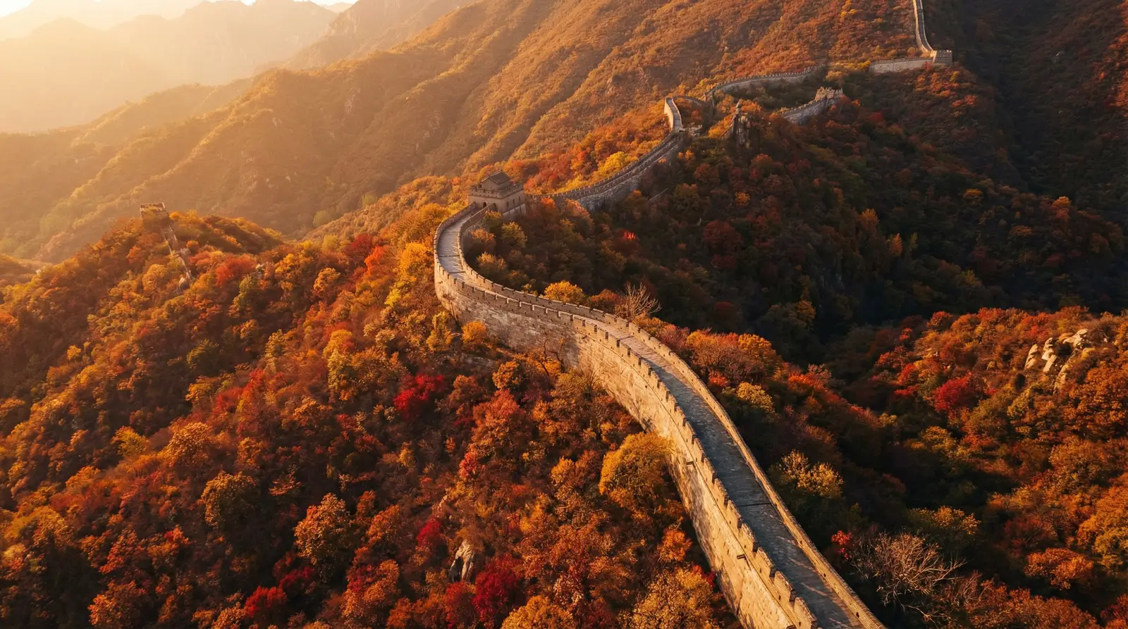 啦啦啦中文字幕高清视频 秋日长城航拍全景